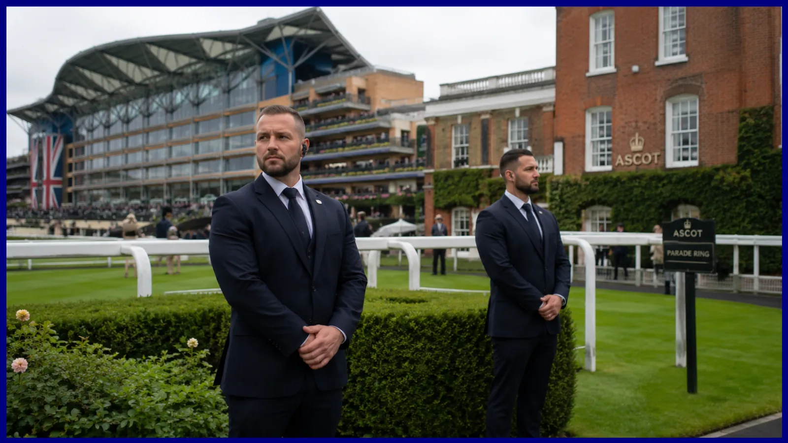 SIA-licensed event security officers on duty at a marquee wedding in the Royal County of Berkshire